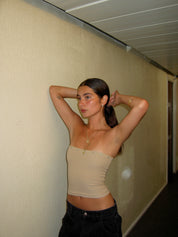 Nude Eyelet Bandeau Top