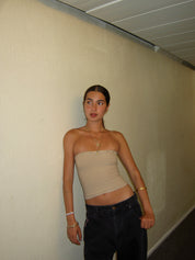 Nude Eyelet Bandeau Top