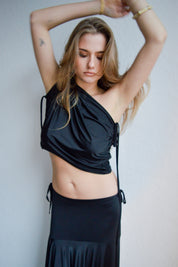 The Drape Top Black